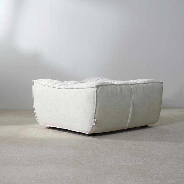 Pouf carré minimaliste gaufré, chaise Ottoman, meubles de salon blanc