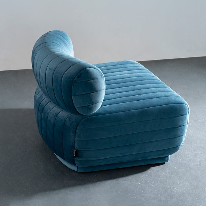 Chaise longue sans bras de tissu de velours de canapé simple à la maison moderne 