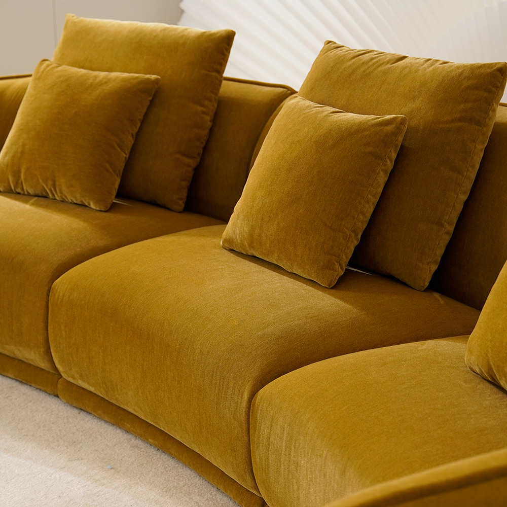 Sofa sectionnel modulaire de tissu de Chenille d'or pour des ensembles de meubles d'intérieur de salon