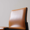 Contemporary Light Brown Leather Upholstered Dining Side Chair