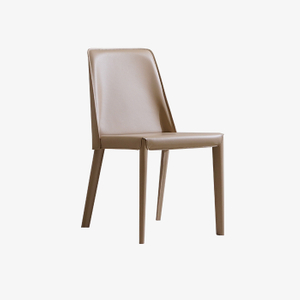 Modern Saddle Leather Upholstered Dining Kitchen Chair with Metal Legs