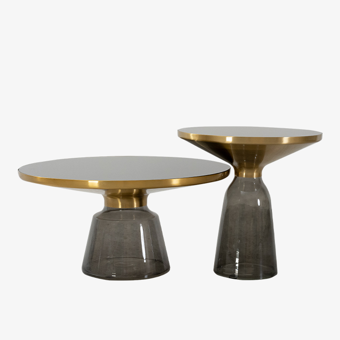 Ensemble de table basse/table d'appoint en verre moderne