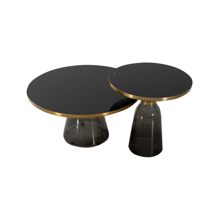 Ensemble de table basse/table d'appoint en verre moderne