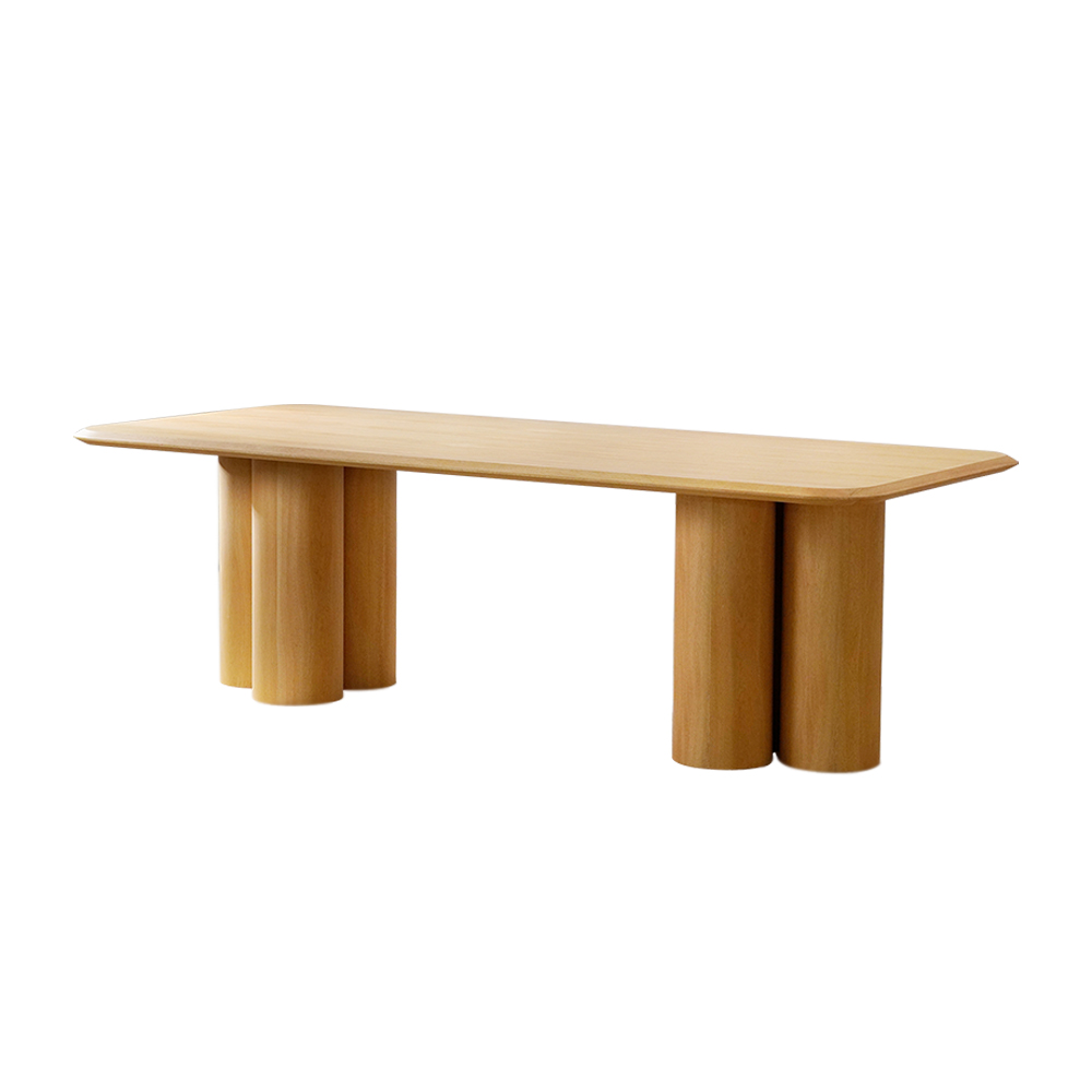 Ensemble de table à manger carrée en bois de ferme minimaliste pour 4 personnes