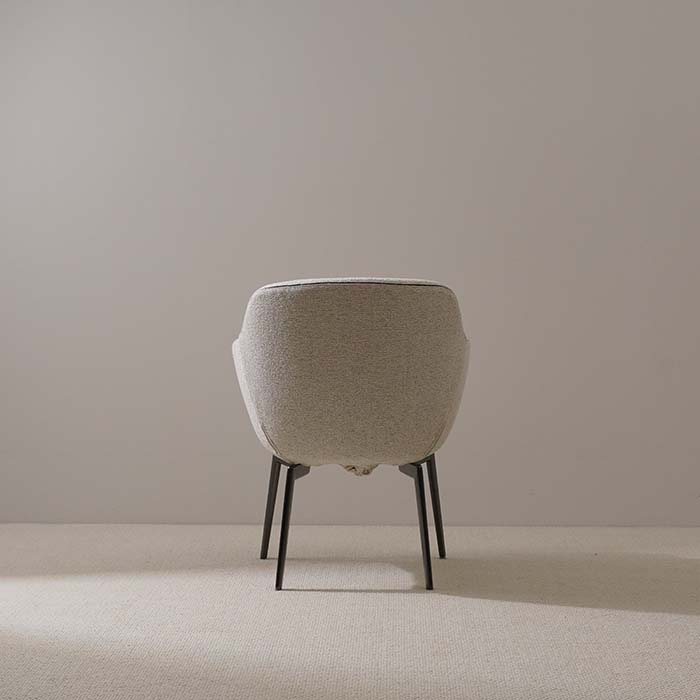 Fauteuil de salle à manger rembourré blanc moderne pour salle à manger