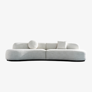 Canapé rembourré incurvé blanc scandinave moderne, canapé trois places pour le salon