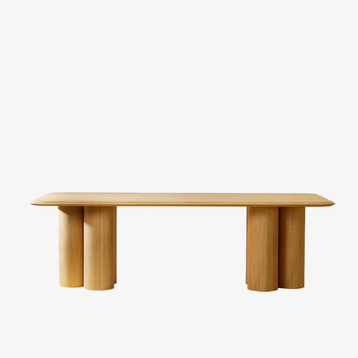 Ensemble de table à manger carrée en bois de ferme minimaliste pour 4 personnes