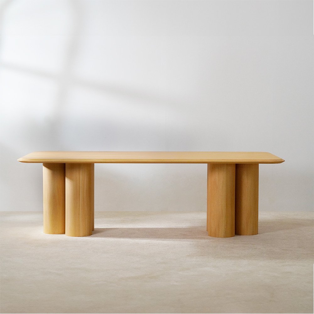 Ensemble de table à manger carrée en bois de ferme minimaliste pour 4 personnes