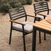 Outdoor Metal Dining Chair with Armrest And Cushions Armchair