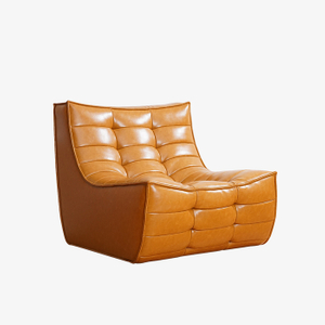 Canapé paresseux simple en cuir moderne, chaise longue rembourrée sans accoudoirs