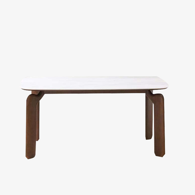 Table à manger rectangulaire moderne avec plateau en marbre pour salle à manger