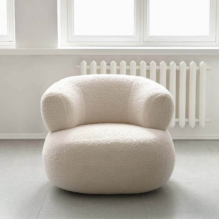 Modern Teddy Boucle Lounge Armchair Lazy Single Sofa Chair