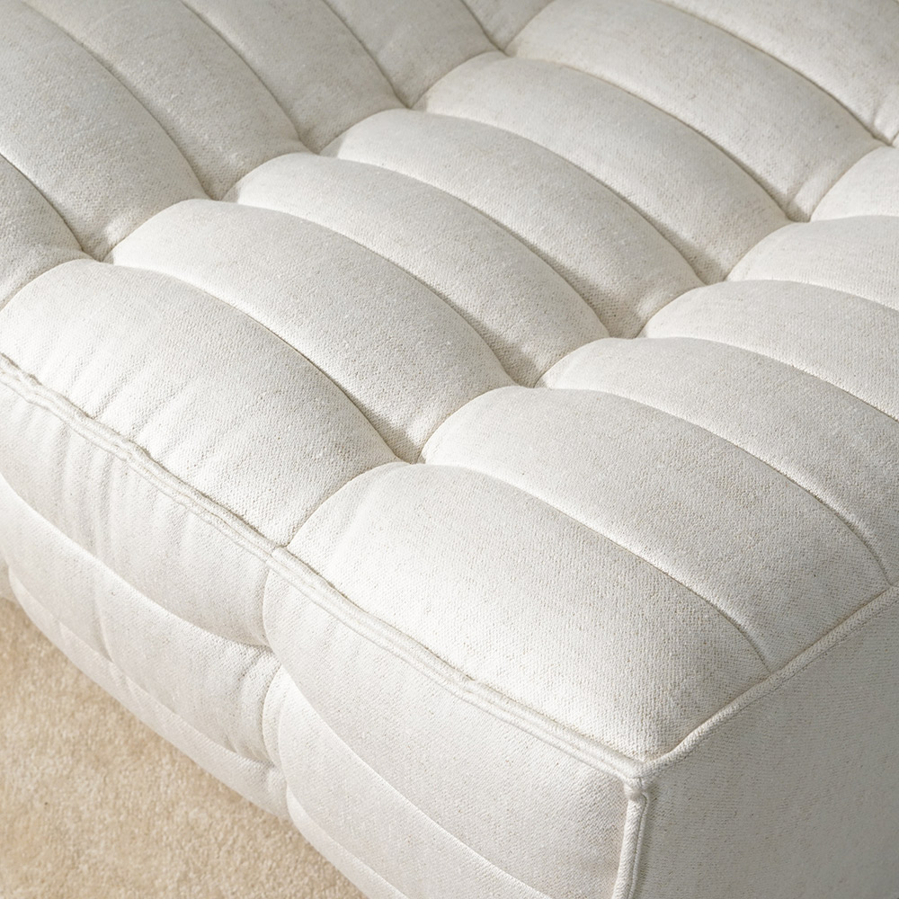 Pouf carré minimaliste gaufré, chaise Ottoman, meubles de salon blanc