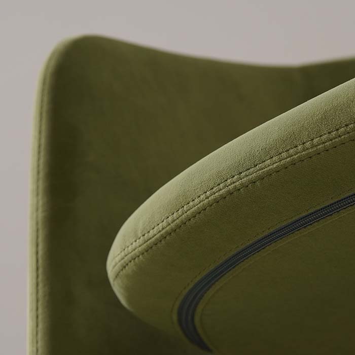 Fauteuil de salle à manger italien moderne en velours vert 