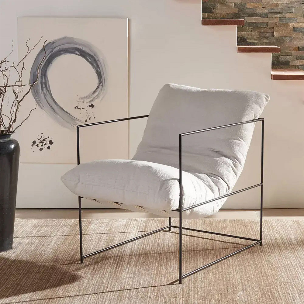 Modern White Lounge Chair Indoor Sofa Living Room Armchair