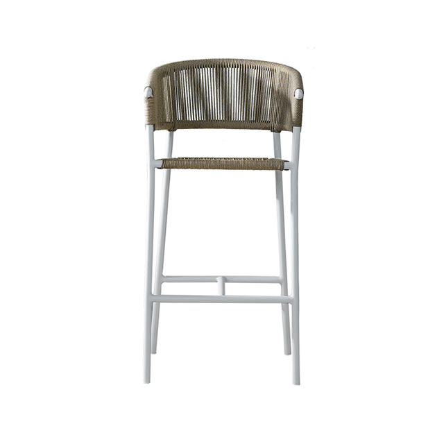 Tabourets de bar en métal tissé blanc, chaise d'extérieur, meubles de cuisine