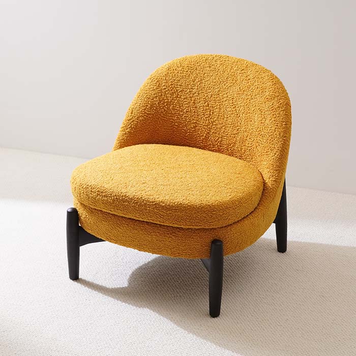 Fauteuil moderne en polaire Teddy, chaise longue rembourrée avec dossier