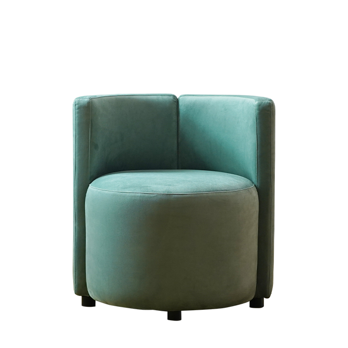 Modern Velvet Curved Back Single Lounge Chair Armchair