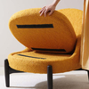 Fauteuil moderne en polaire Teddy, chaise longue rembourrée avec dossier