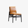 Contemporary Light Brown Leather Upholstered Dining Side Chair