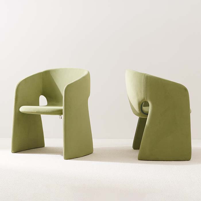 Fauteuil de salle à manger italien moderne en velours vert 