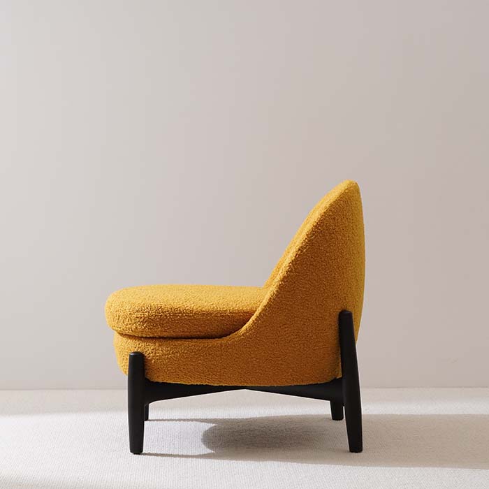 Fauteuil moderne en polaire Teddy, chaise longue rembourrée avec dossier