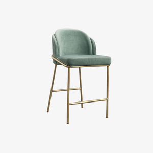 Minimalist Velvet Leather Metal Barstools Kitchen Dining Chair