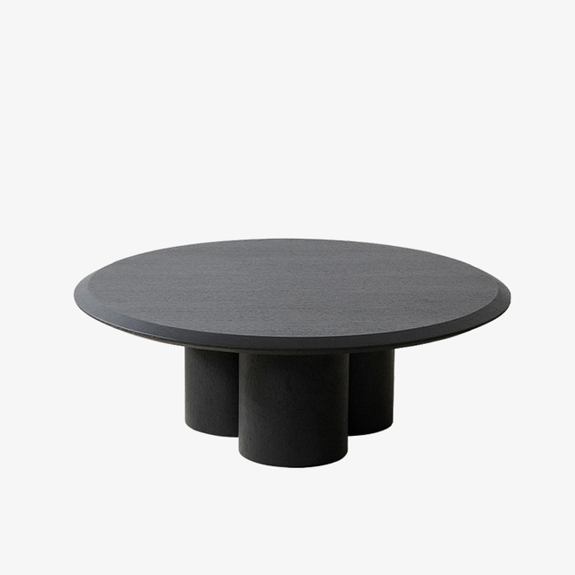 Ensemble de table basse minimaliste en bois naturel de chêne noir