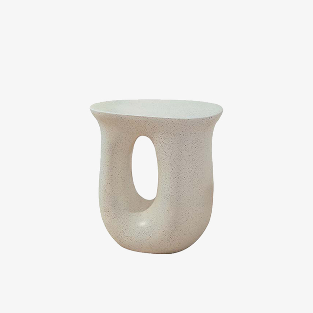 Table d'appoint moderne en béton blanc Krerten Table d'appoint nordique