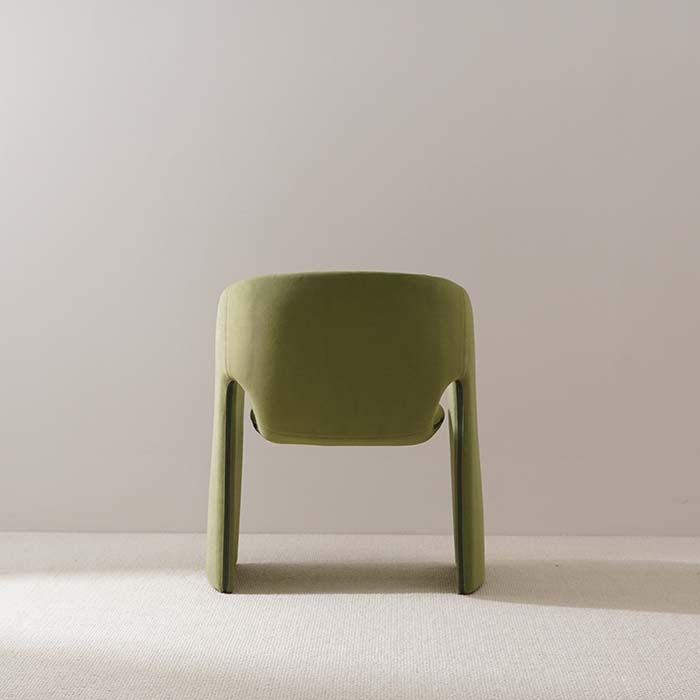 Fauteuil de salle à manger italien moderne en velours vert 