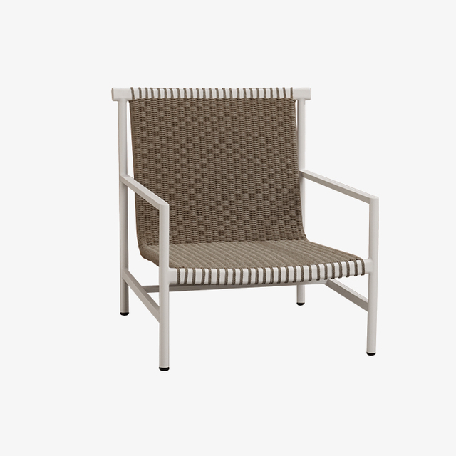  Mobilier minimaliste extérieur chaise longue tissée en métal blanc