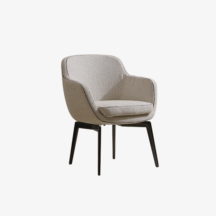 Fauteuil de salle à manger rembourré blanc moderne pour salle à manger