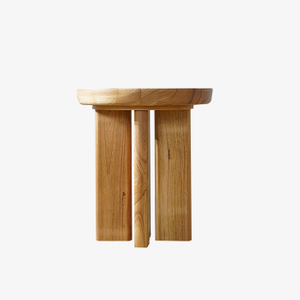 Tables d'appoint rondes en bois massif pour lit de salon 4 pieds