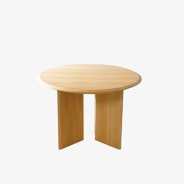 Petite table de salle à manger ronde minimaliste en bois massif 4 pieds