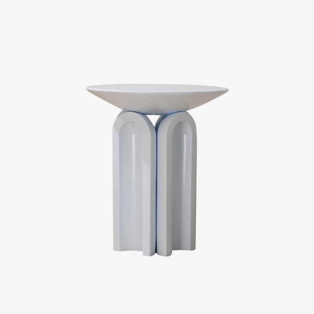 Table d'appoint/table de nuit en fibre de verre de conception unique bleu ciel de luxe