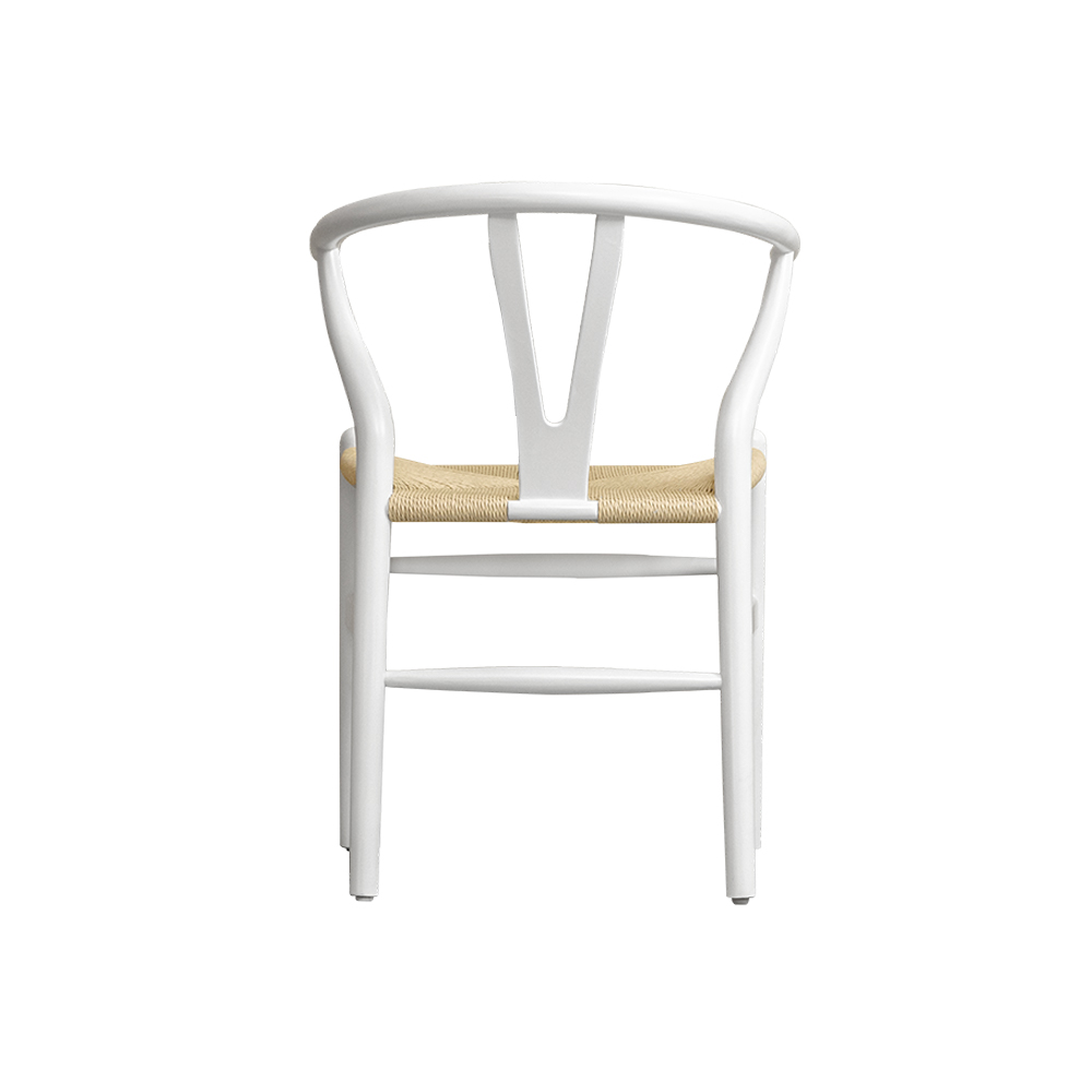 Ensemble de 4 chaises de salle à manger d\'extérieur en corde blanche