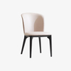 Modern Leather Upholstered Solid Back Dining Chair with Wood Legs