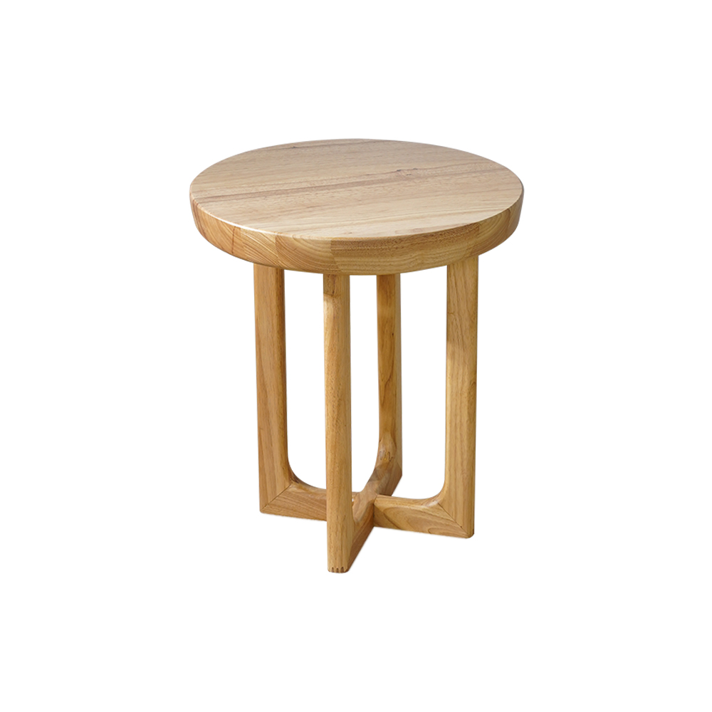 Table d\'appoint ronde en bois pour salon, chambre à coucher, 4 pieds