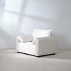 Luxury Modern White Single Sofa Upholstered Accent Armchair