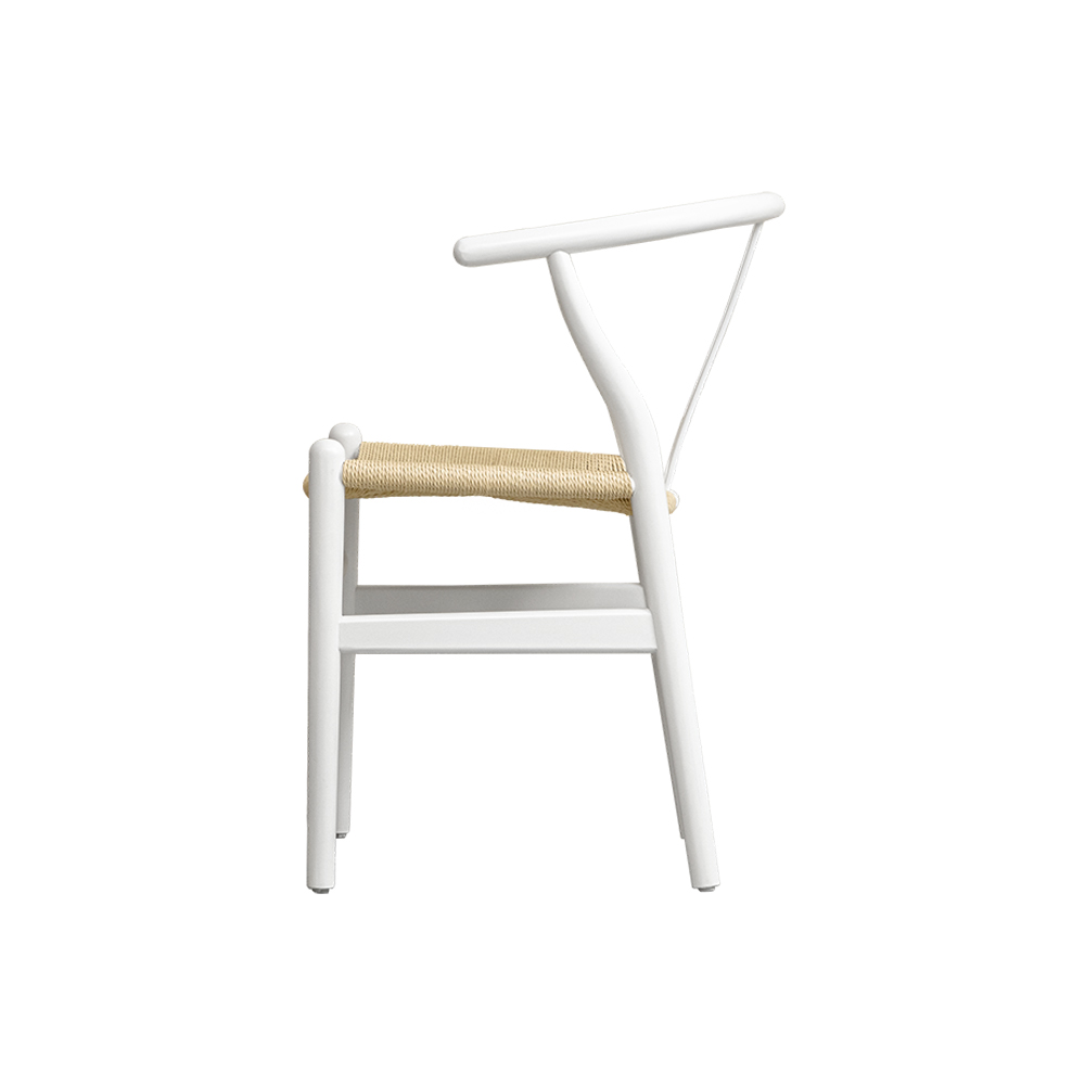 Ensemble de 4 chaises de salle à manger d\'extérieur en corde blanche