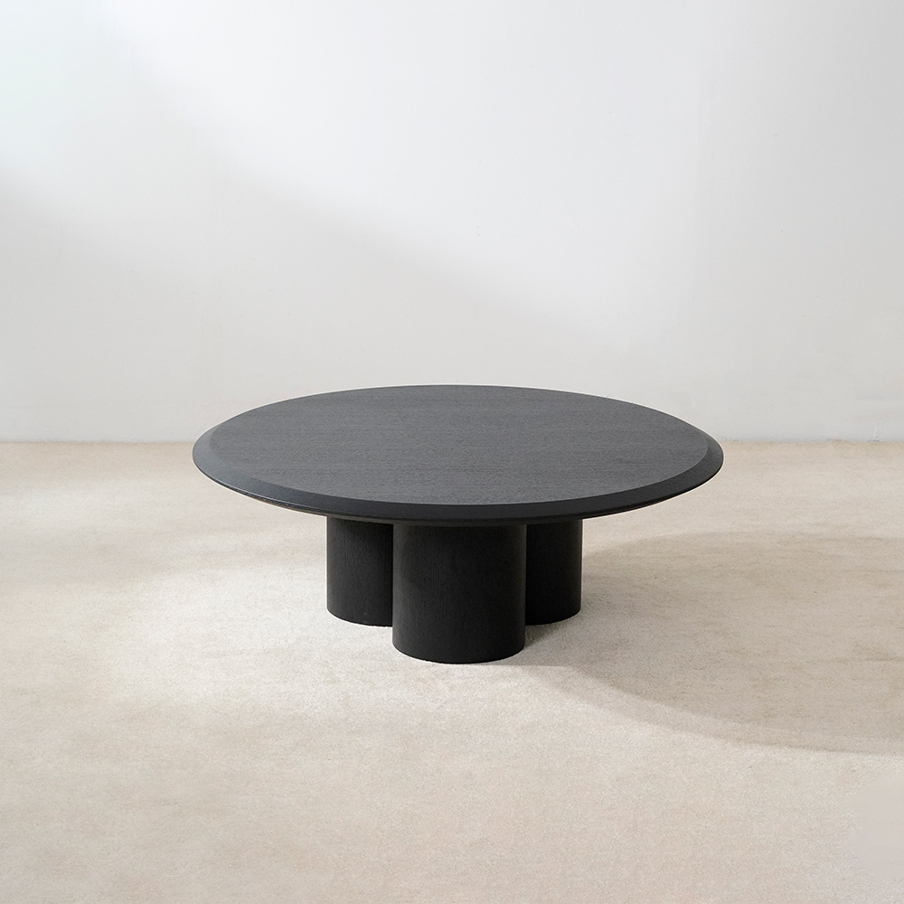 Ensemble de table basse minimaliste en bois naturel de chêne noir