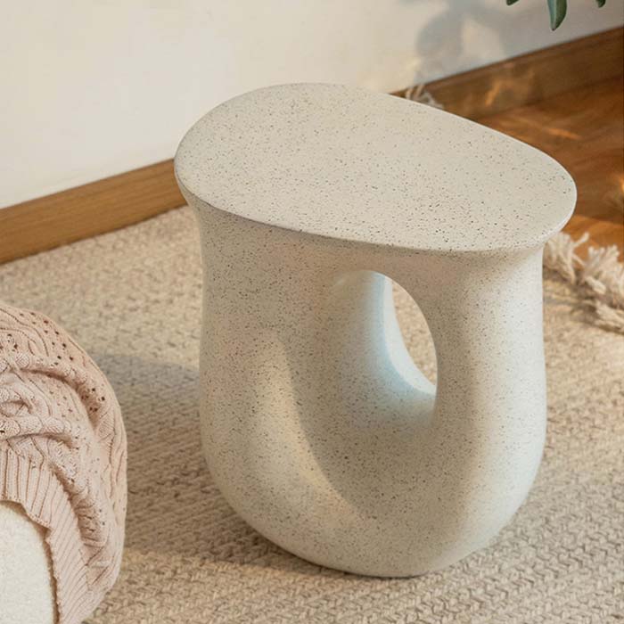 Modern White Concrete Krerten Side Table Nordic Side Table