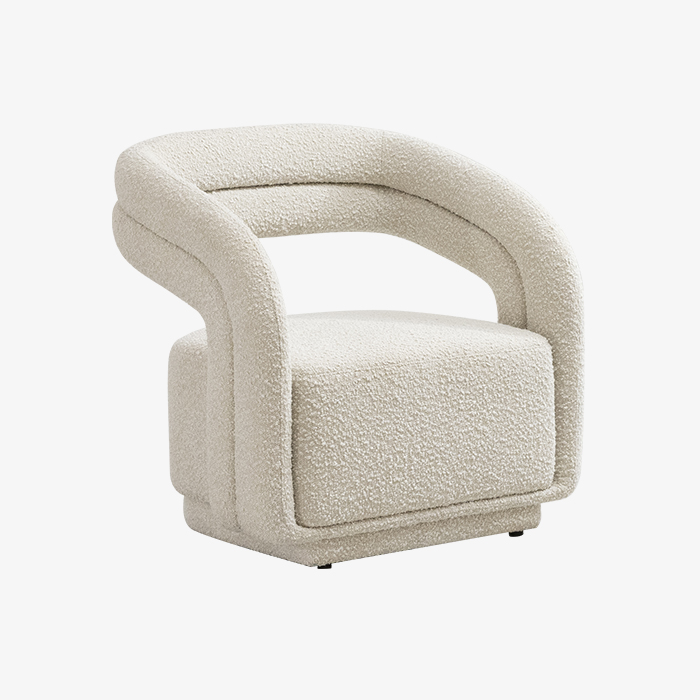 Chaise longue d'intérieur blanche minimaliste, meuble de salon de chambre à coucher