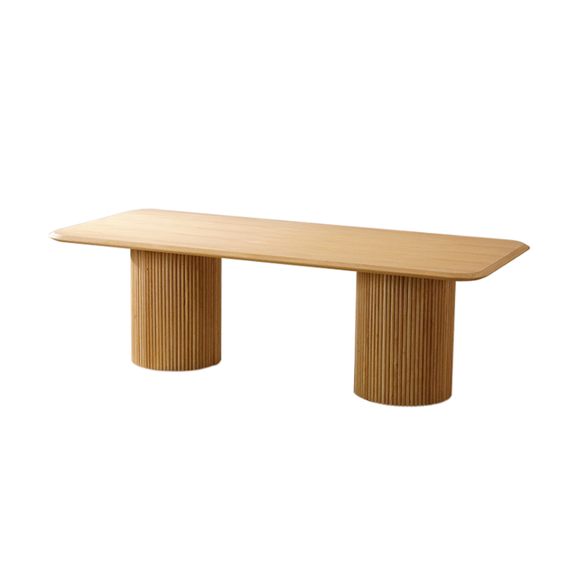 Table à manger rectangulaire moderne en bois massif et en noyer du milieu du siècle