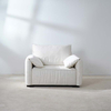 Luxury Modern White Single Sofa Upholstered Accent Armchair