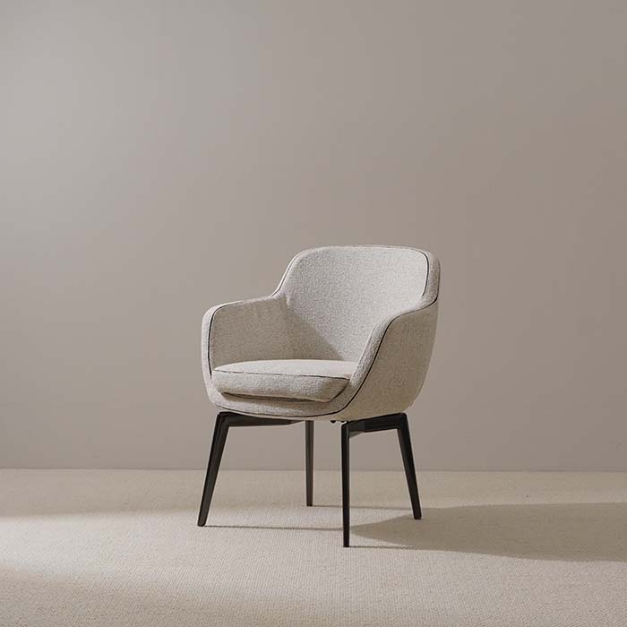 Fauteuil de salle à manger rembourré blanc moderne pour salle à manger