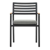 Outdoor Metal Dining Chair with Armrest And Cushions Armchair