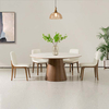 Modern White Leather Upholstered Dining Chairs with Wood Frame