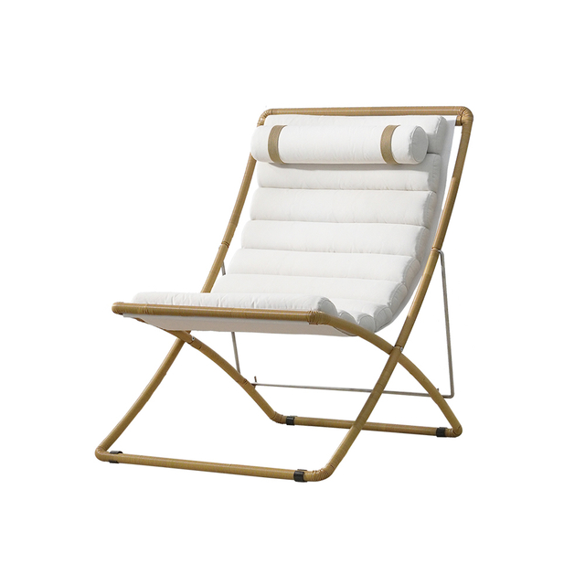 Chaise longue pliante amovible blanche pour chambre à coucher extérieure