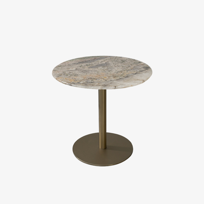 Table d'appoint ronde moderne avec plateau en marbre pour le salon